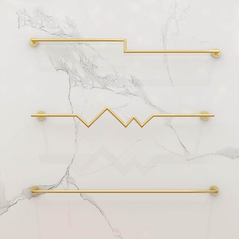 铁艺服装店展示架上墙服装架女装店个性金色货架壁挂式正挂衣服架