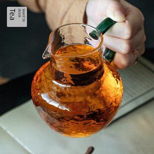 强茶谈公平杯高硼硅玻璃高端饮茶机2025新型饮茶海带侧手柄加厚