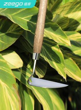 直科5025锄镰刀园艺农业除草挖掘弯木柳树不锈钢草孔镰刀割草机