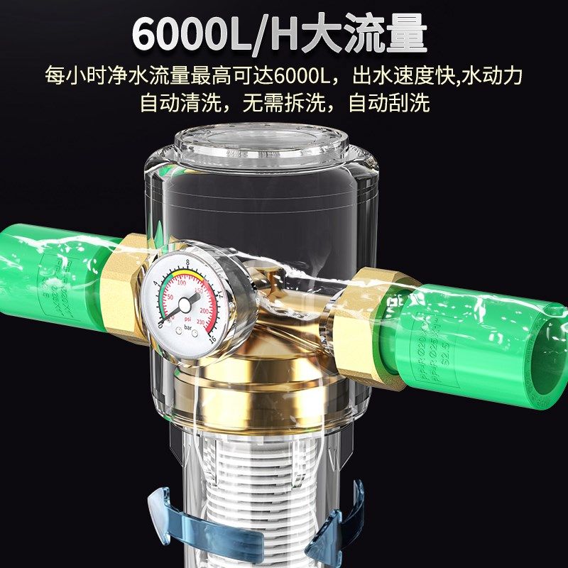 前置过滤器家用自来水净水器自动反冲洗德国品牌全屋过滤免换滤芯
