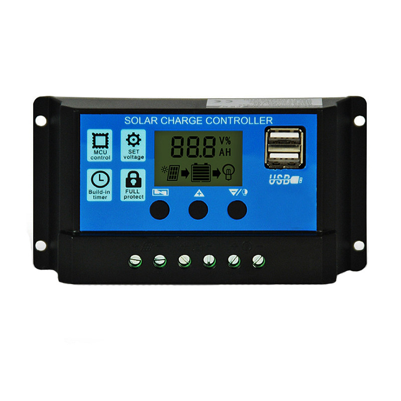 太阳能控制器12V24V全自动通用型30A光伏发电板充电系统路灯家用