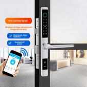 锁制 防冻断桥铝窄侧门指纹半导体家用蓝牙通应用密码 防水 防晒