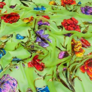 工丝AKG厂真丝定位手绘提花丝绒亮丝织梭绒乔绒面旗料礼服袍布料