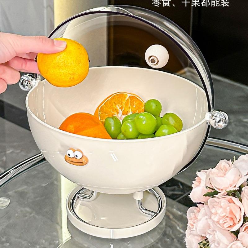 水果盘客食厅茶几家盘用高高端123精致颜值沥水带盖防尘干果零水