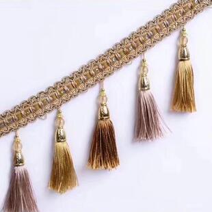 青峰窗三水色穗晶铜帽吊窗帘沙发三色水晶花边辅料流苏装饰针织饰