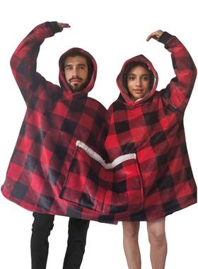 Tm情侣AF超长06亲密连体合套头毯爆米花法兰绒保暖u双e人体服连体