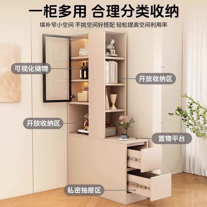 实木角柜沙厅发储边边柜转角置564物柜客简约夹缝柜沙发侧柜书房