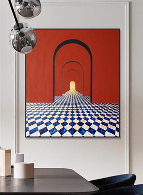 客奢厅装饰红画现代约轻建筑网挂画酒店走廊民简宿样板房M-113卧