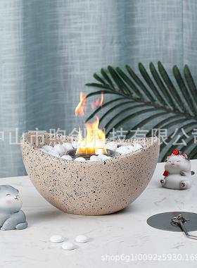 面式台式壁炉酒壁炉桌火炉水泥桌壁炉面金元宝FRQ精壁炉取暖烤炉