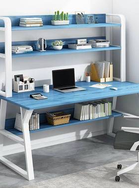 桌脑台式书架组合书家用简约卧室学生学业写FHV字办公桌桌工电厂