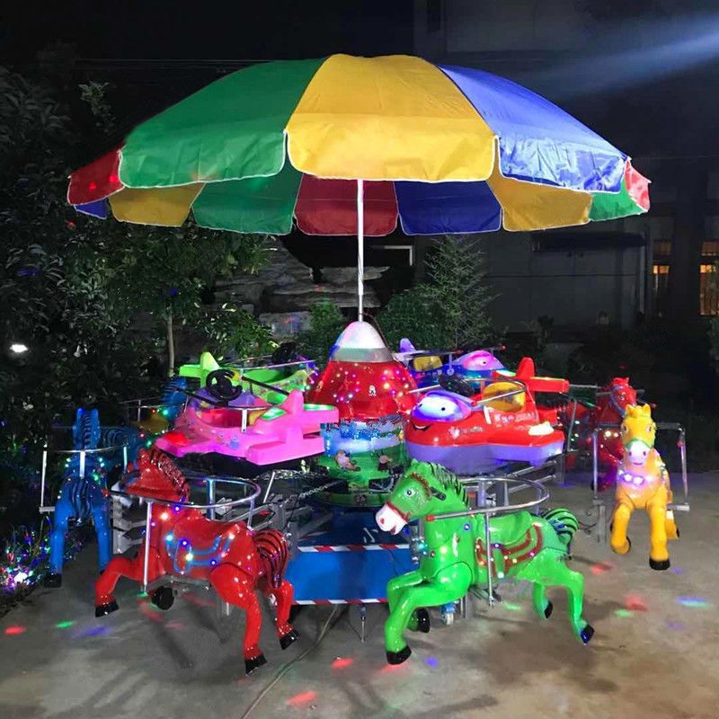 户外夜市摆摊大型电动旋转木马