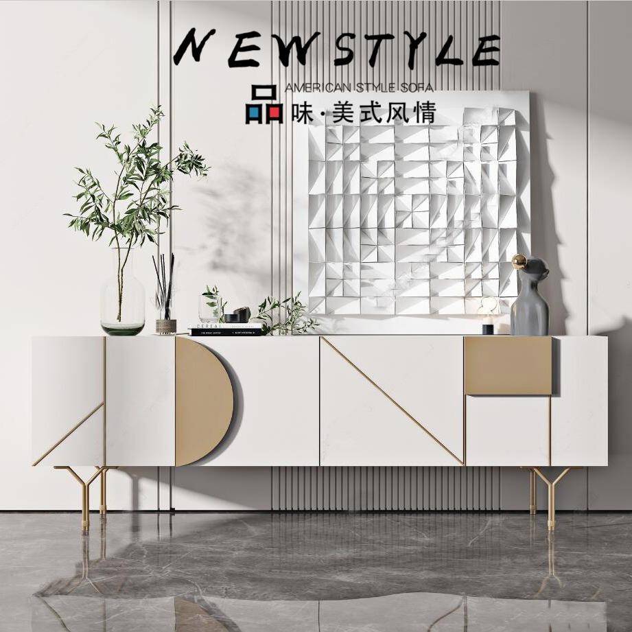 厅新品烤漆电视柜y-0056白色客视不听柜现代简约锈钢厅地柜客电视