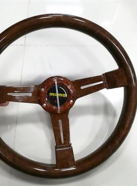 车改装桃木方向盘RLF实心古赛车捷达普桑桑旅桑塔复纳1小4寸赛车