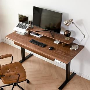 9北美黑桃木电W动升胡降桌智能实木电KEN办公书桌站立式 电脑桌竞
