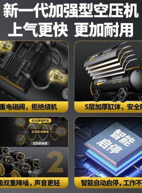 压机打0泵小型22v大功率无油静音充WMI气气高压木工空喷漆空气压