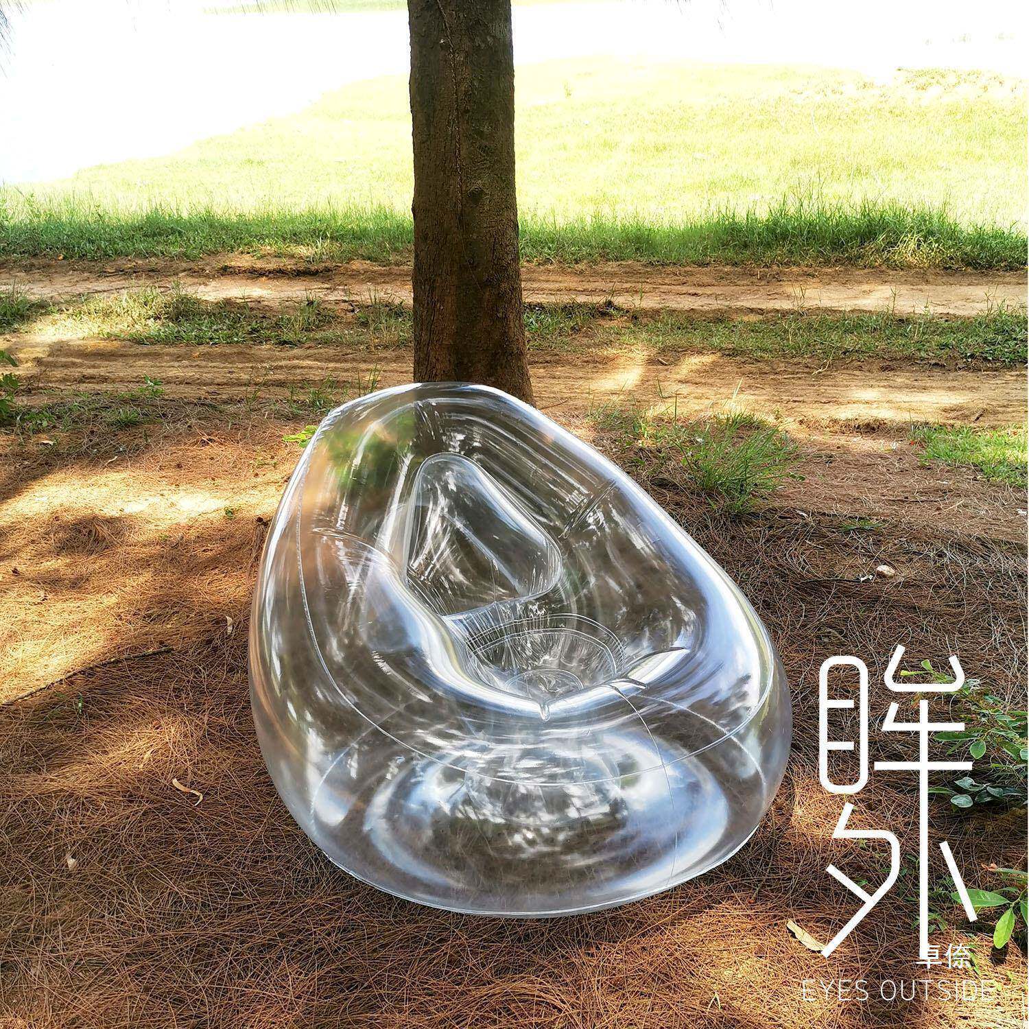 户外沙发充气眸透明沙单人tj#lofgy椅子外露户发营道外具圆凳娃娃