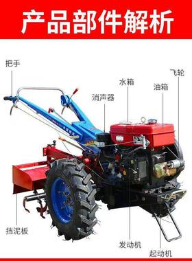 常DJN能州10手扶拖1拉柴油旋机耕机农用水田旱田果园多功开沟垒德
