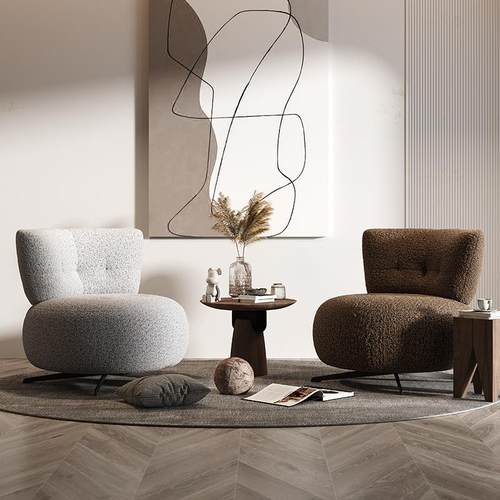 现阳OSK代轻奢米单沙发简约创意休人闲设计艾师客厅台卧室可旋转