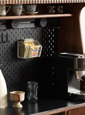 胡法式复古黑木桃木边柜靠墙一体客厅家用实储QRM物置物餐柜小窄