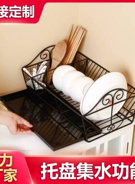 餐具沥水纳铁高温漆家用厨XJDS-004房沥水篮大承重架不生锈抽收艺