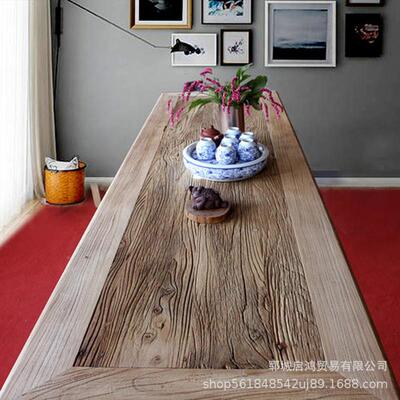 风化实老榆木板旧10272台木头木古怀旧风化木板复原木茶桌茶吧台