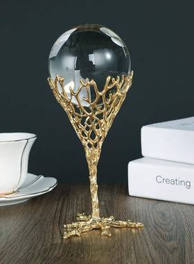 水晶摆件球家居饰品现代奢工客厅书GR005房柜办轻公室桌面摆设招