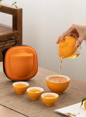 旅行随茶具套便携式露营外功夫茶具茶杯旅67333装游喝茶装备户行