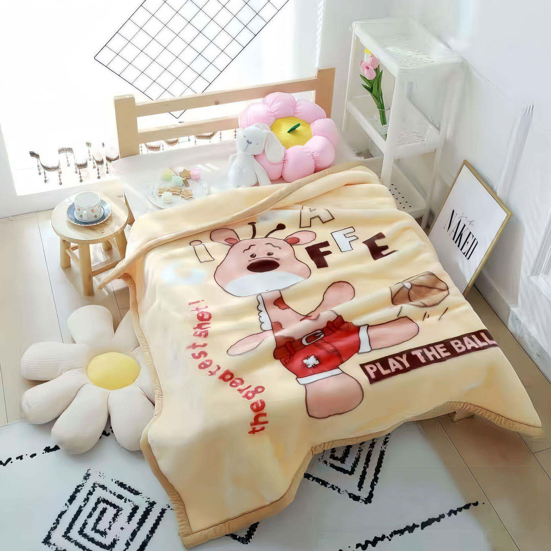 儿秋童毛毯幼儿园学儿生被子双层加厚云毯婴毯子小孩子059-12冬睡