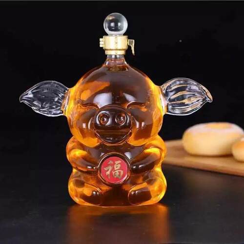 动硼物造型璃泡NZJ酒瓶十玻二生肖玻酒瓶高硅璃猪造型泡酒瓶工艺