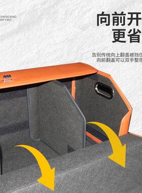 车载后备箱收纳26836盒车汽储物箱带提手可叠皮折革防水车用品装