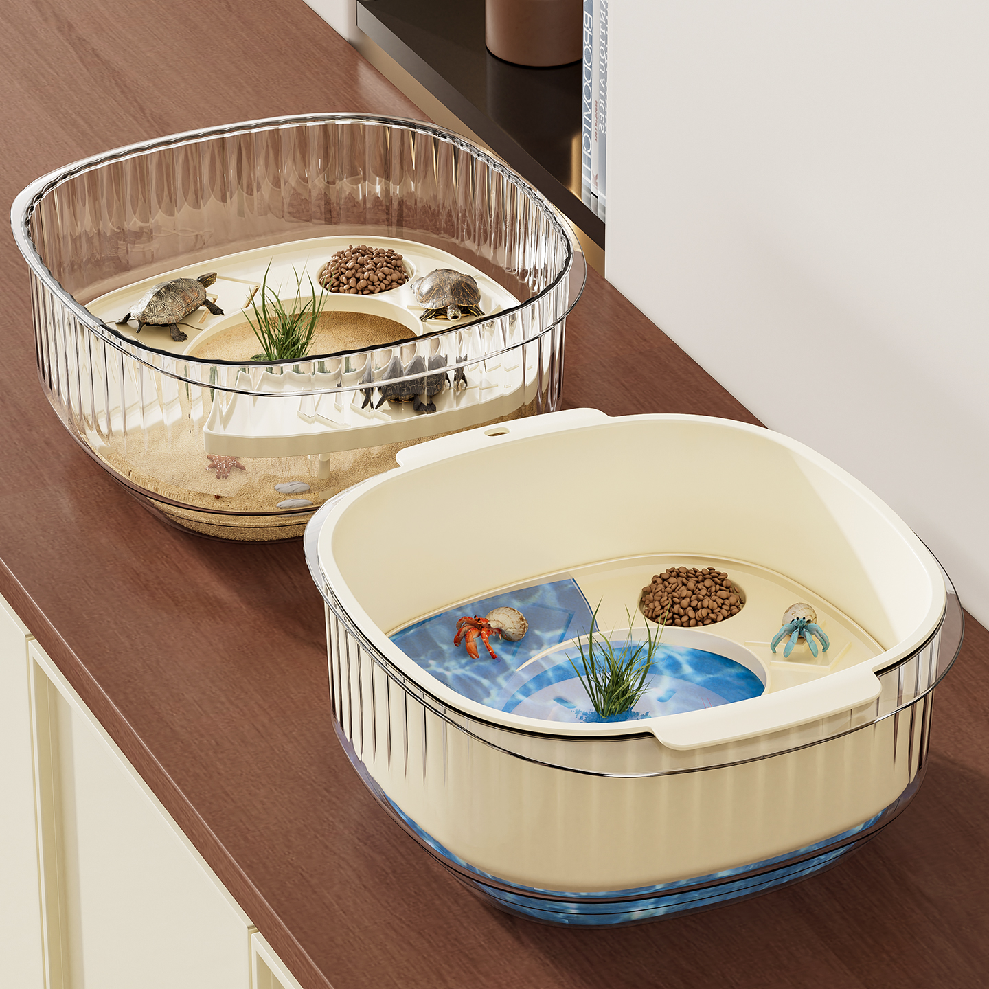 乌龟饲养缸生态造景家用小型