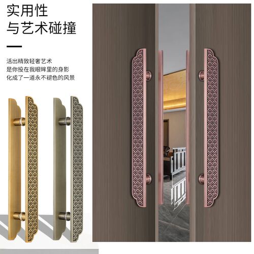 现代玻璃门拉手现货酒店面商铺大门把手包厢门推拉门扶手定做LOGO