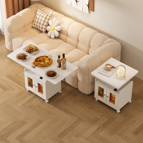 折叠茶几餐桌两用家用小户型饭桌升降桌子免安装客厅创意移动边几