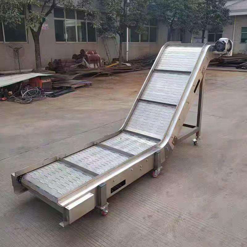 不锈钢链板输送机提升机链板输送带流水线上料提升小型爬坡输送机