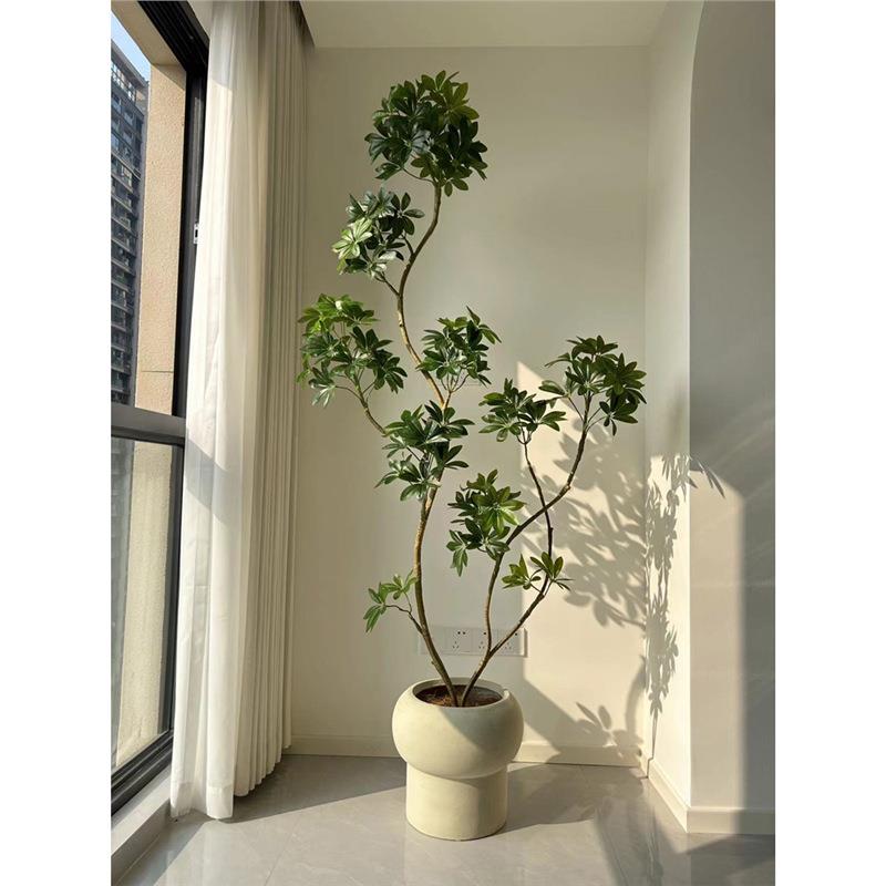 海虹景品鸭脚木仿真绿植室内仿生盆栽高端轻奢客厅大型落地假植物