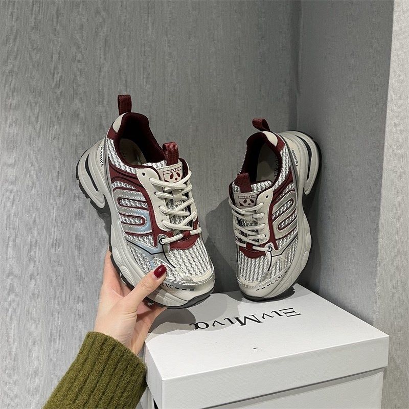 银色厚底老爹鞋女2024春季新款复古炸街增高轻便时尚休闲运动鞋潮,女鞋,老爹鞋,淘宝优惠券,粉丝福利购,淘宝优惠卷