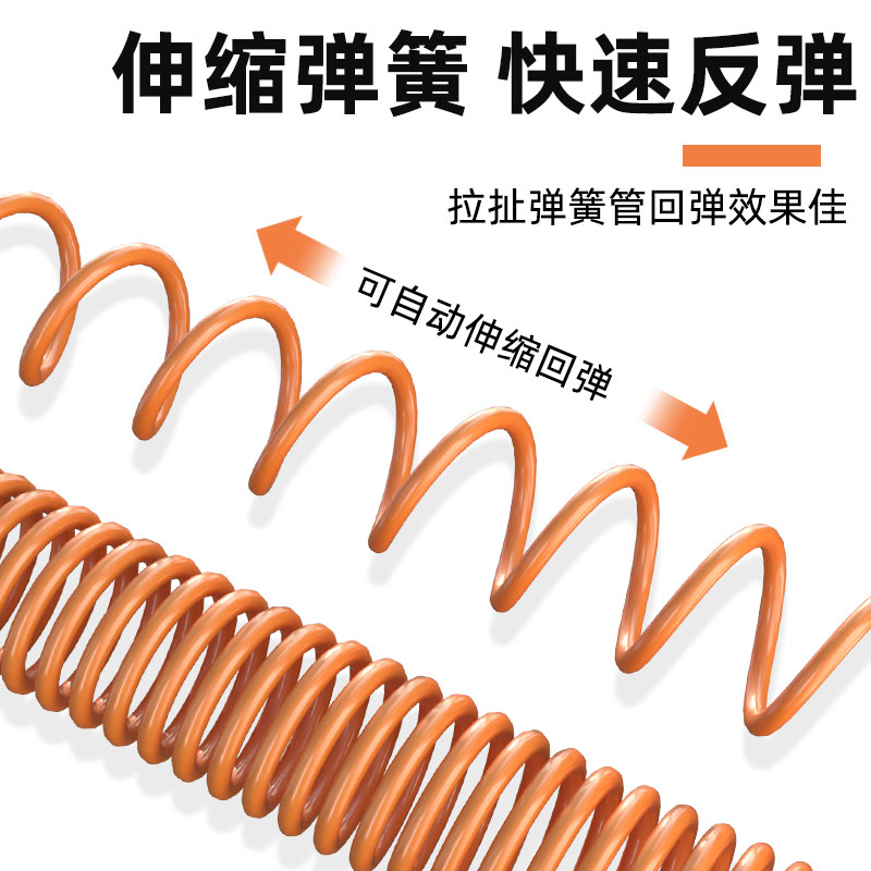 PU弹簧气管软管螺旋空压机气泵高压伸缩管子气动风管带快速接头