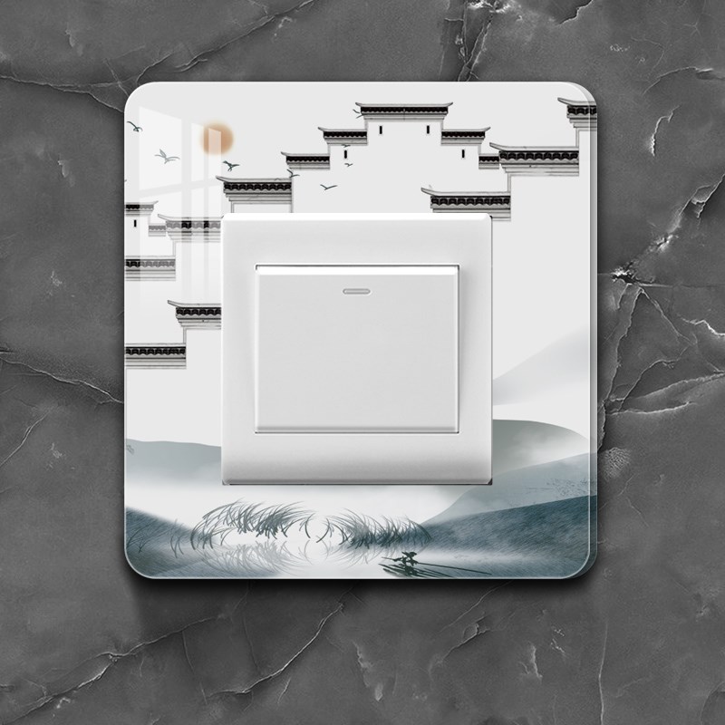 开关装饰画防脏创意3d立体亚克力自粘创意墙洞遮挡插座美化边框套