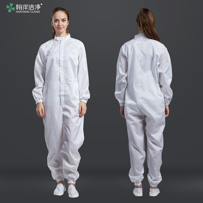 无尘服连体不连帽防静电衣服洁净服防尘服男女白蓝色电子厂工作服