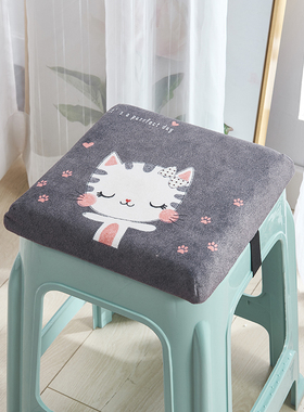 塑料板凳方坐垫记忆棉 幼儿园小凳子椅子工厂上班透气屁垫28x28cm