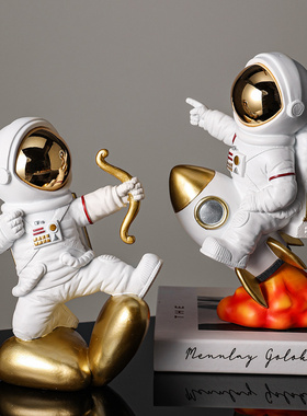 创意宇航员摆件客厅办公室书房电脑桌面太空人家居酒柜高档装饰品