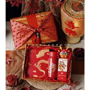 2024新年礼盒包装创意中国风龙年伴手礼空盒子春节年货年会礼品盒
