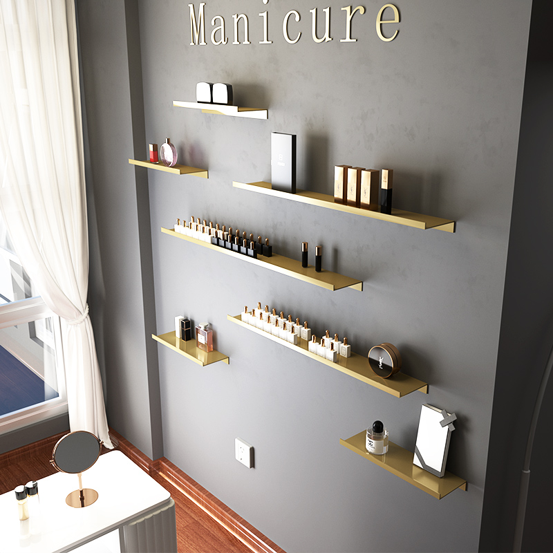 美甲店甲油胶美甲架货架展示架美容院网红收纳化妆品挂墙上置物架
