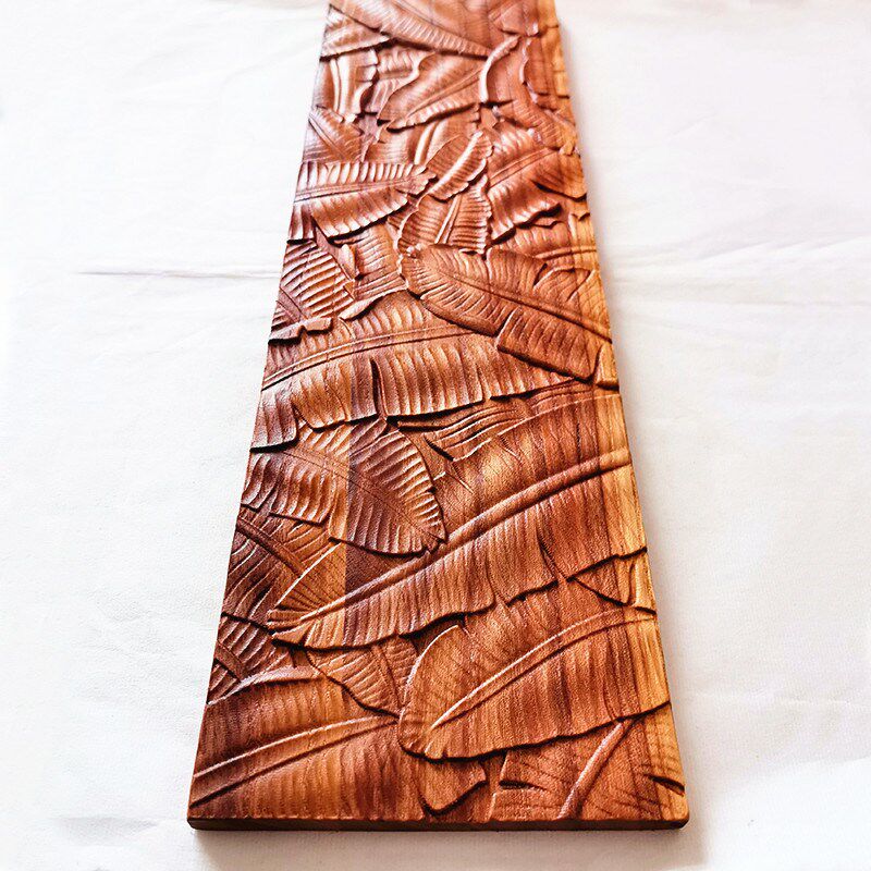 芭蕉叶榆木木雕画 简约实木雕花木板 浮雕家具柜门木贴花板装饰板,家居饰品,木雕,淘宝优惠券,粉丝福利购,淘宝优惠卷