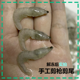 冷冻小河虾鱼食淡水新鲜活冰冻虾段龙鱼饲料虾仁喂鱼麦穗鱼泥鳅段