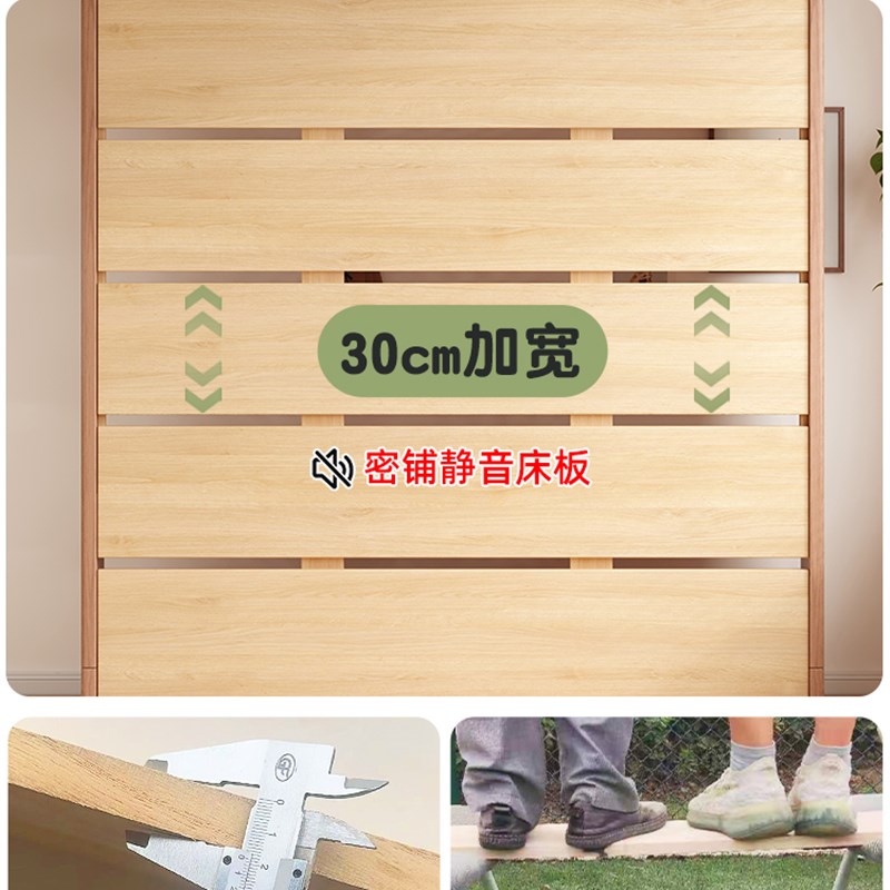 床 实木床1米8胡桃木双人床主卧实木床1米5家用实木床全实木床架图片
