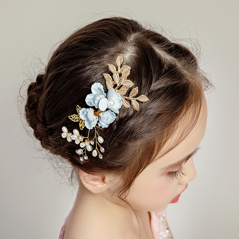 儿童头饰发梳边夹发夹发饰女童女孩礼服配饰舞台演出花童皇冠饰品