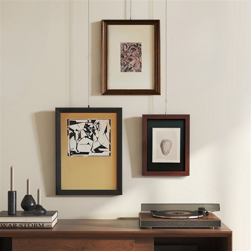 中古风沙发背景墙装饰画高级感黑色框法式壁画客厅书房咖啡厅挂画