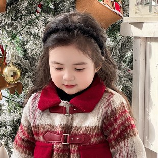 韩国儿童毛线针织发箍带齿轮防滑头箍女童公主刘海碎发简约头饰潮