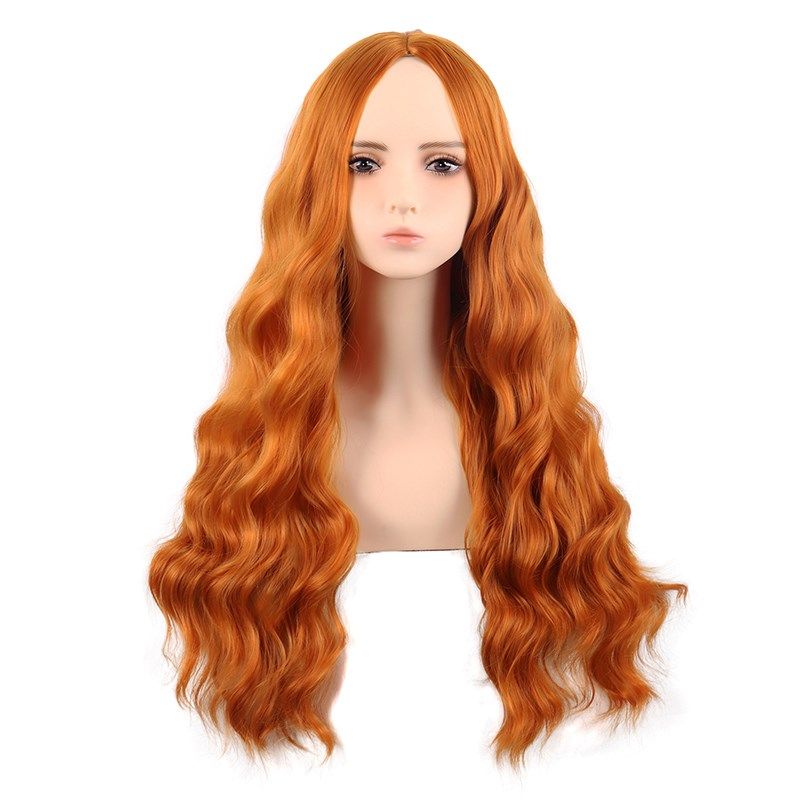 潼漫 cos假发女长发动漫高温丝水波纹羊毛卷长卷发金橙色中分头套,美发护发/假发,演出假发,淘宝优惠券,粉丝福利购,淘宝优惠卷